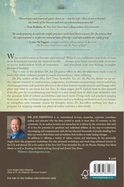 Becoming Supernatural by Dr Joe Dispenza — back cover